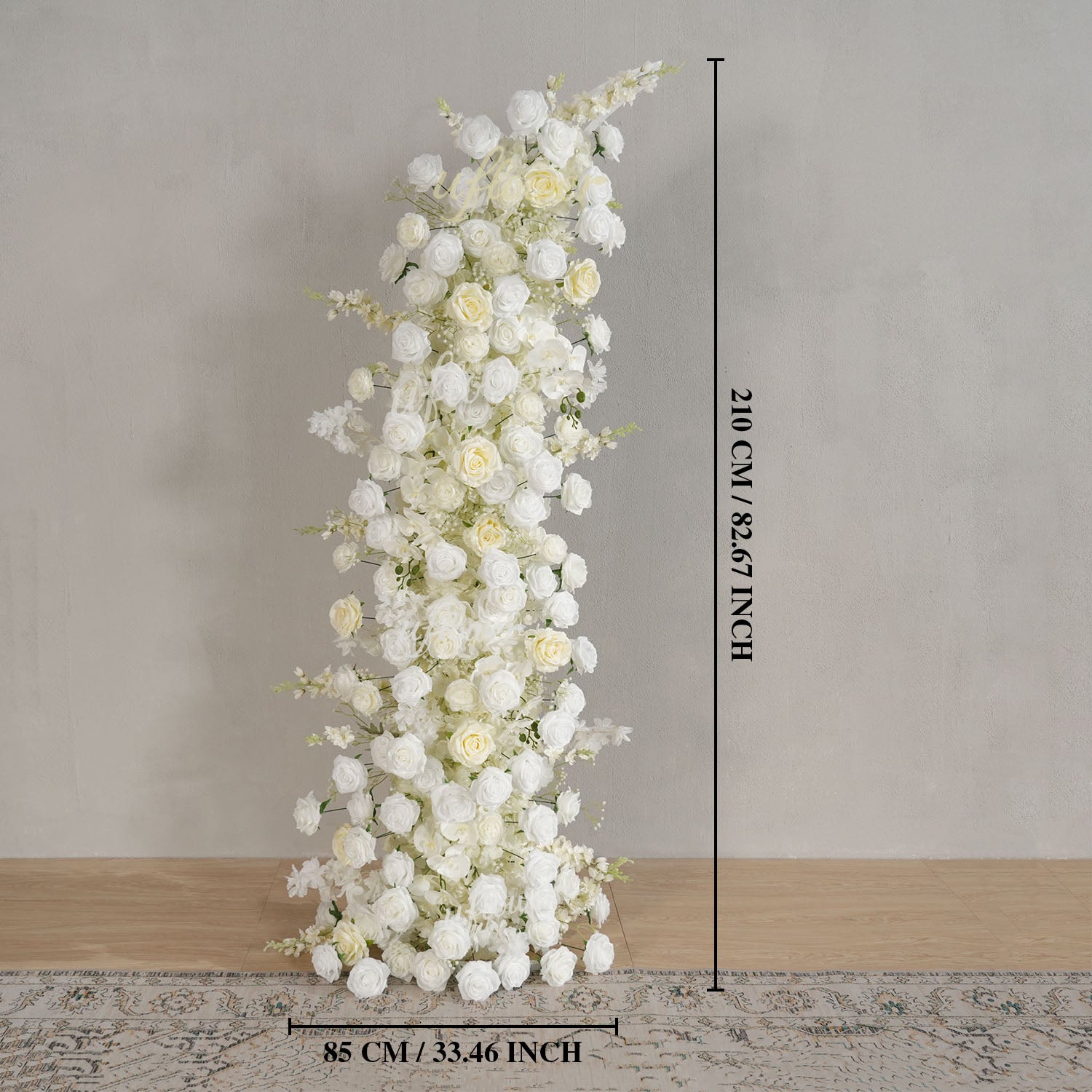 Uflower White Rose Floral Horn Arch Wedding Party Backdrop Decor